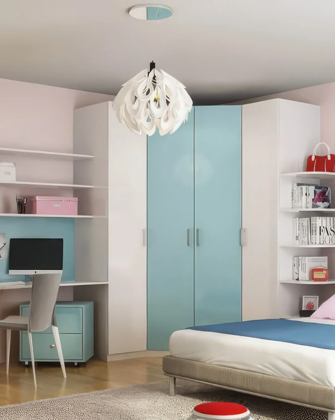 Custom carpentry with rounded edges and safe storage solutions for children